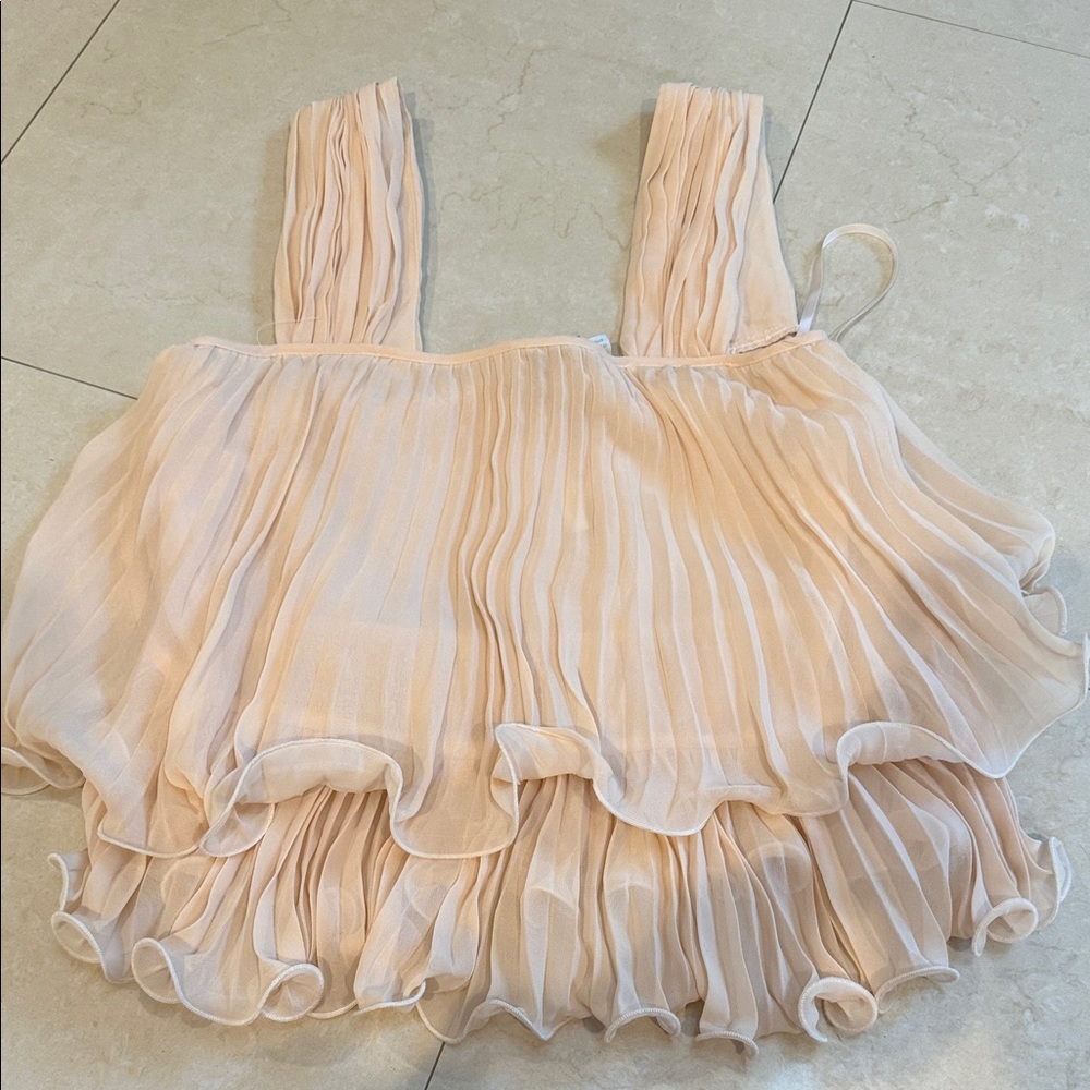 ASOS Pleated Blouse in Soft Peach